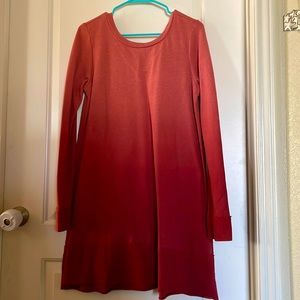 Red ombré sweatshirt tunic
